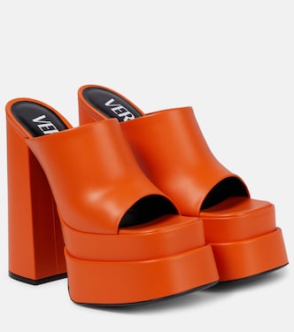 Leather platform mules | Versace
