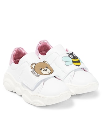 Logo leather sneakers | Moschino Kids