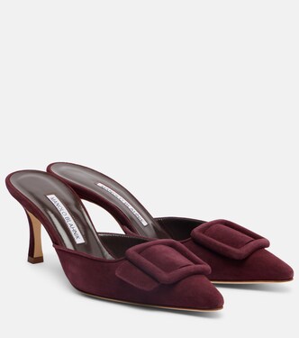 Mules Maysale 70 aus Veloursleder | Manolo Blahnik