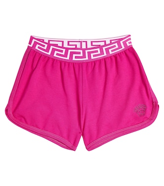 Greca cotton-blend jersey shorts | Versace Kids
