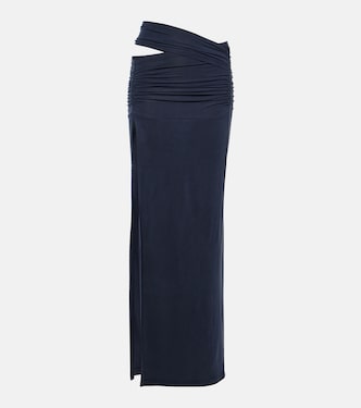 Petrol gathered midi skirt | KNWLS