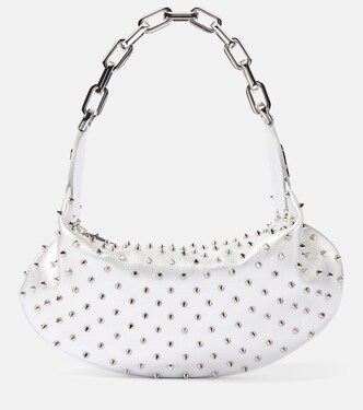 Le 54 spiked metallic leather shoulder bag | Christian Louboutin