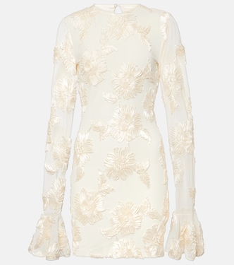 Bridal Rosita floral-appliqué mesh minidress | Rotate