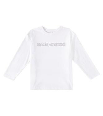 Logo crystal-embellished cotton top | Marc Jacobs Kids
