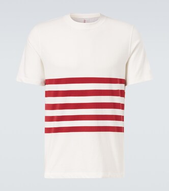 Striped cotton jersey T-shirt | Brunello Cucinelli