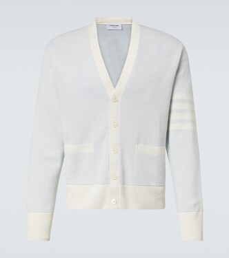 Cardigan 4-Bar en lin et coton | Thom Browne