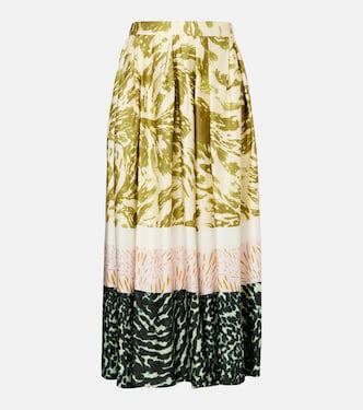 Bedruckter Midirock aus Satin | Dries Van Noten