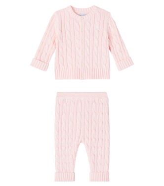 Knitted cotton cardigan and pants set | Polo Ralph Lauren Kids