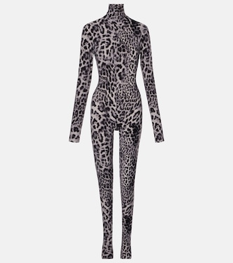 Leopard-print jersey catsuit | Norma Kamali