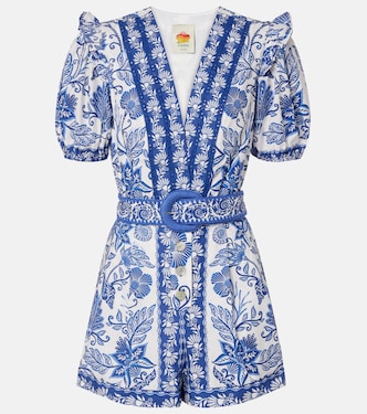 Printed belted cotton romper | Farm Rio