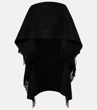 Fringed wool-blend poncho | Toteme