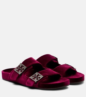 Mellow embellished velvet slides | Tory Burch
