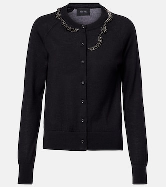 Cardigan aus Wolle und Seide mit Kristallen | Simone Rocha