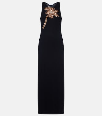 Embellished cotton-blend maxi dress | Rabanne
