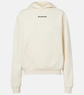 Logo cotton fleece hoodie | Balenciaga