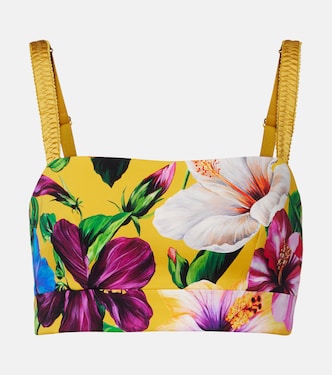 Floral silk-blend crop top | Dolce&Gabbana
