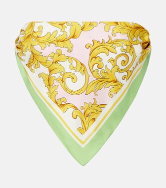 Printed silk twill bandeau top | Versace