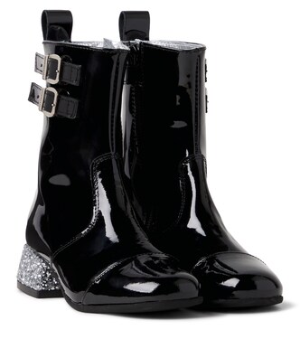 Glitter patent leather boots | Monnalisa