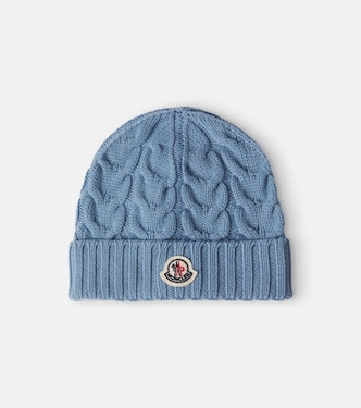 Logo cable-knit virgin wool beanie | Moncler Enfant