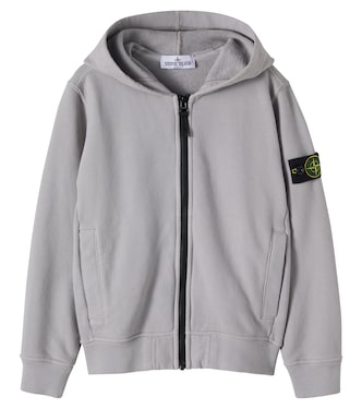 Compass cotton jersey hoodie | Stone Island Junior