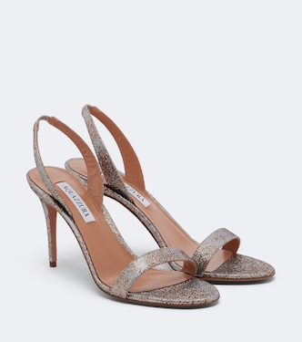 So Nude metallic leather slingback sandals | Aquazzura