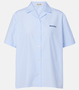 Gingham cotton poplin shirt | Miu Miu