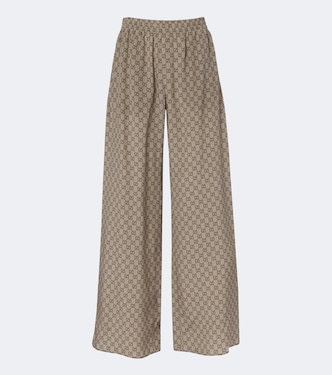 Palazzo-Hose GG aus Crêpe de Chine aus Seide | Gucci