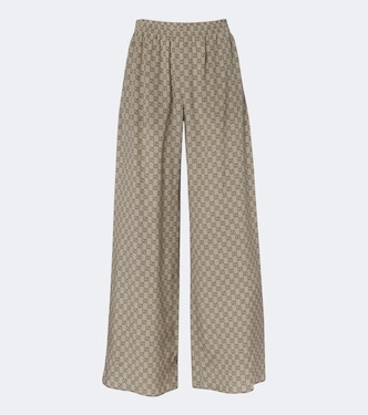Palazzo-Hose GG aus Crêpe de Chine aus Seide | Gucci