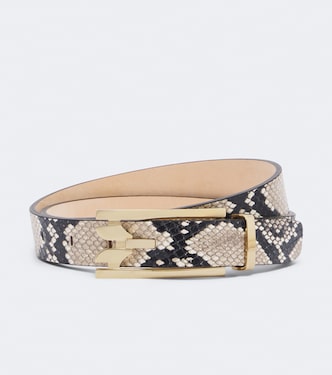 Dorian Pin-Buckle snake-effect leather belt | Victoria Beckham