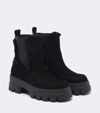 Sapporo shearling-trimmed suede ankle boots | Bogner