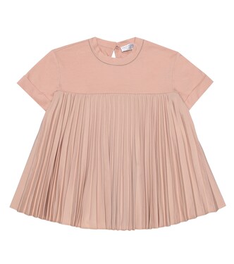 Pleated cotton T-shirt | Brunello Cucinelli Kids