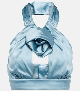 Cropped-Top aus Satin | Alessandra Rich