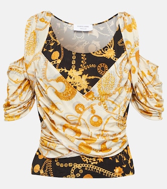 توب بقصّة درابيه وأجزاء مُقتصّة وطبعات | Marine Serre