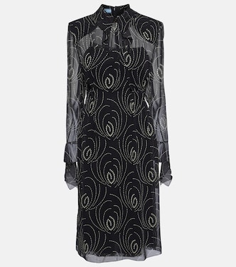 Printed georgette midi dress | Prada