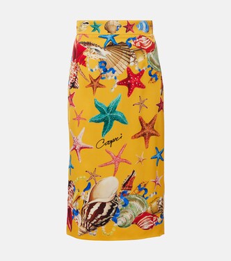 Capri printed silk-blend midi skirt | Dolce&Gabbana