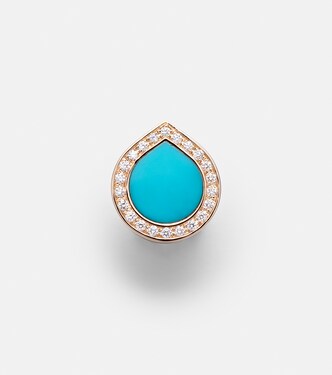 Antifer 18kt rose gold single earring with turquoise and diamonds  | Repossi