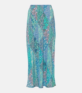 Ardith patchwork silk midi skirt | Rixo