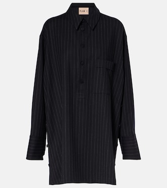Pinstripe wool-blend shirt | Plan C