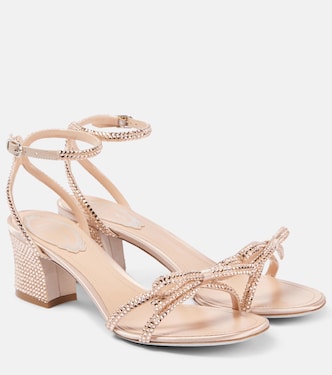 50 embellished bow-detail satin sandals | Rene Caovilla