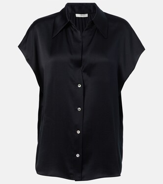 Ruched silk satin top | Vince