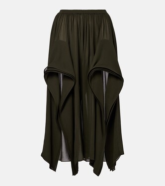 Ruffled georgette wide-leg pants | Alaïa