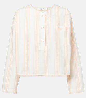 Striped cotton crop top | Chloé
