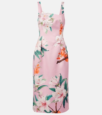 Larissa floral satin midi dress | Leo Lin