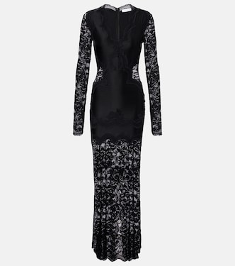 Lace-trimmed jersey maxi dress | Rabanne