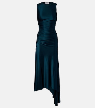 Ruched asymmetric jersey midi dress | Victoria Beckham
