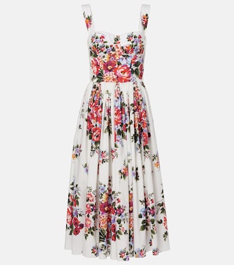 Bedrucktes Bustier-Kleid aus Baumwolle | Dolce&Gabbana