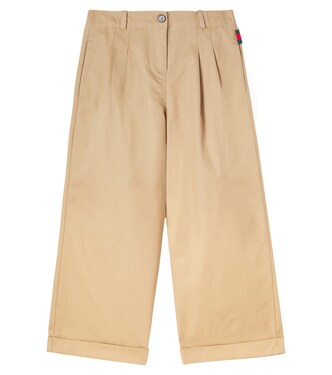 Web Stripe cotton twill pants | Gucci Kids