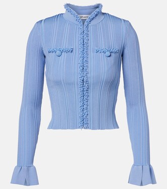 Beaded ribbed-knit cardigan | Self-Portrait