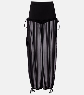 Mesh-trimmed silk balloon pants | Nensi Dojaka
