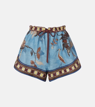 Georgie printed linen shorts | Alémais